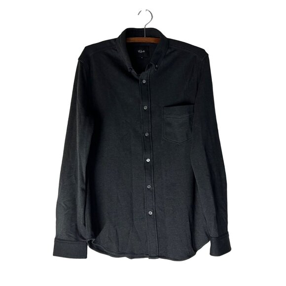 Rails Washed Black Berkeley Brushed Knit Long Sleeve Shirt Shacket Mens Medium - Picture 3 of 8